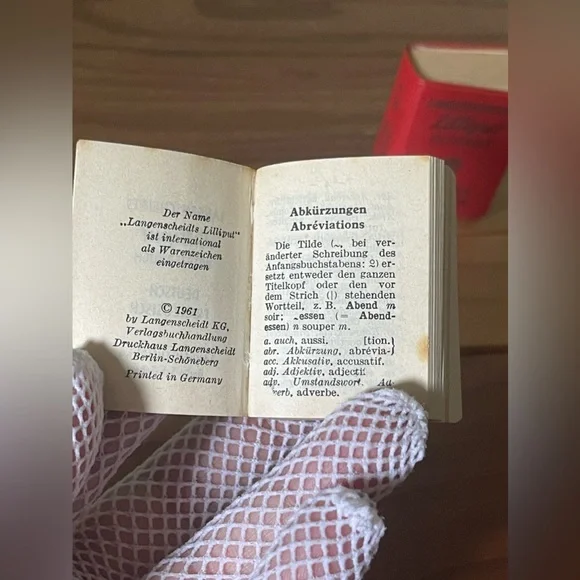 Antique 1957; 1961 Mini Red Books Little Dictionaries 2” Set Of 3